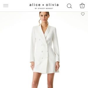 Alice + Olivia | White Blazer Dress | Size 10 | New with Tags